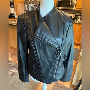 DKNY Faux Leather Black Jacket
